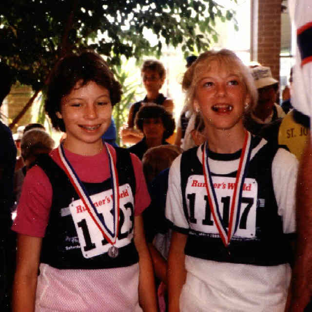 Jenny Page (friend) and Heidi Page - 5K Run Girls 13 and Under
