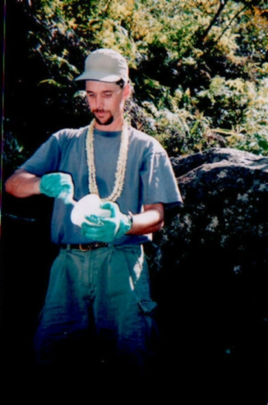 Jim mixing epoxy for Memorial Plaque